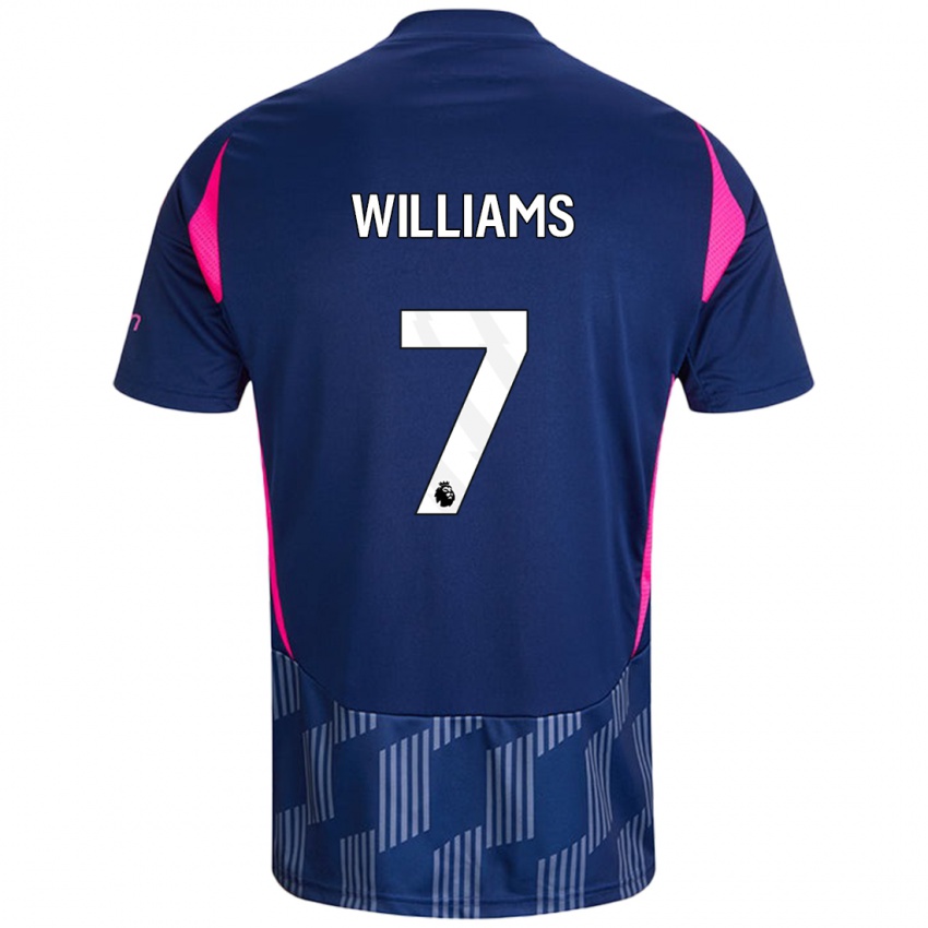 Gyermek Neco Williams #7 Királykék Rózsaszín Idegenbeli Jersey 2024/25 Mez Póló Ing