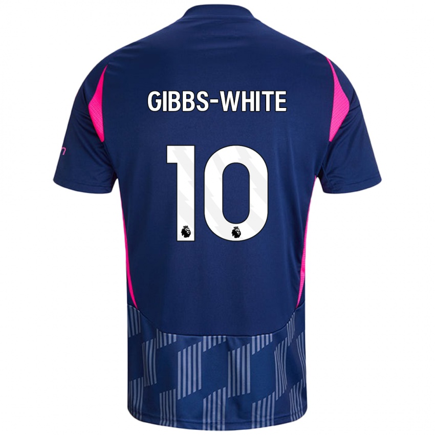 Gyermek Morgan Gibbs-White #10 Királykék Rózsaszín Idegenbeli Jersey 2024/25 Mez Póló Ing