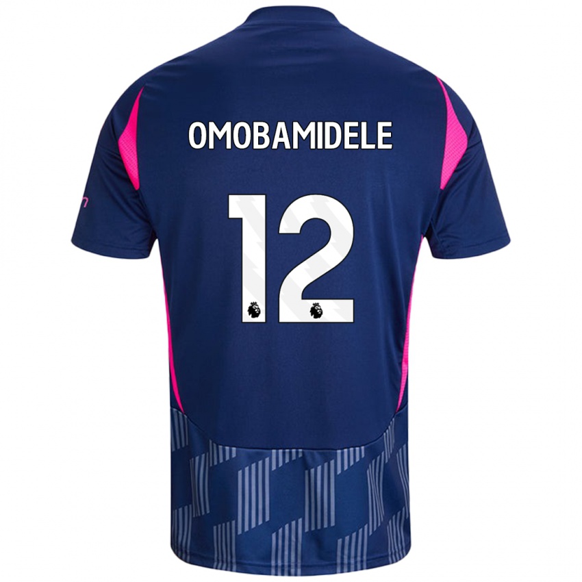 Gyermek Andrew Omobamidele #12 Királykék Rózsaszín Idegenbeli Jersey 2024/25 Mez Póló Ing