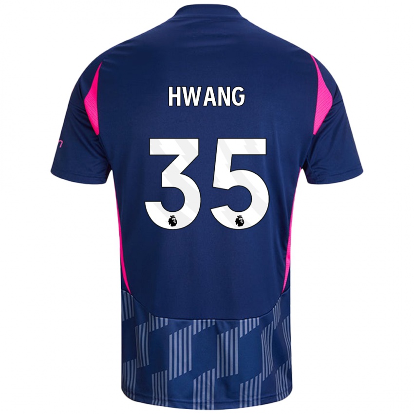 Gyermek Ui-Jo Hwang #35 Királykék Rózsaszín Idegenbeli Jersey 2024/25 Mez Póló Ing