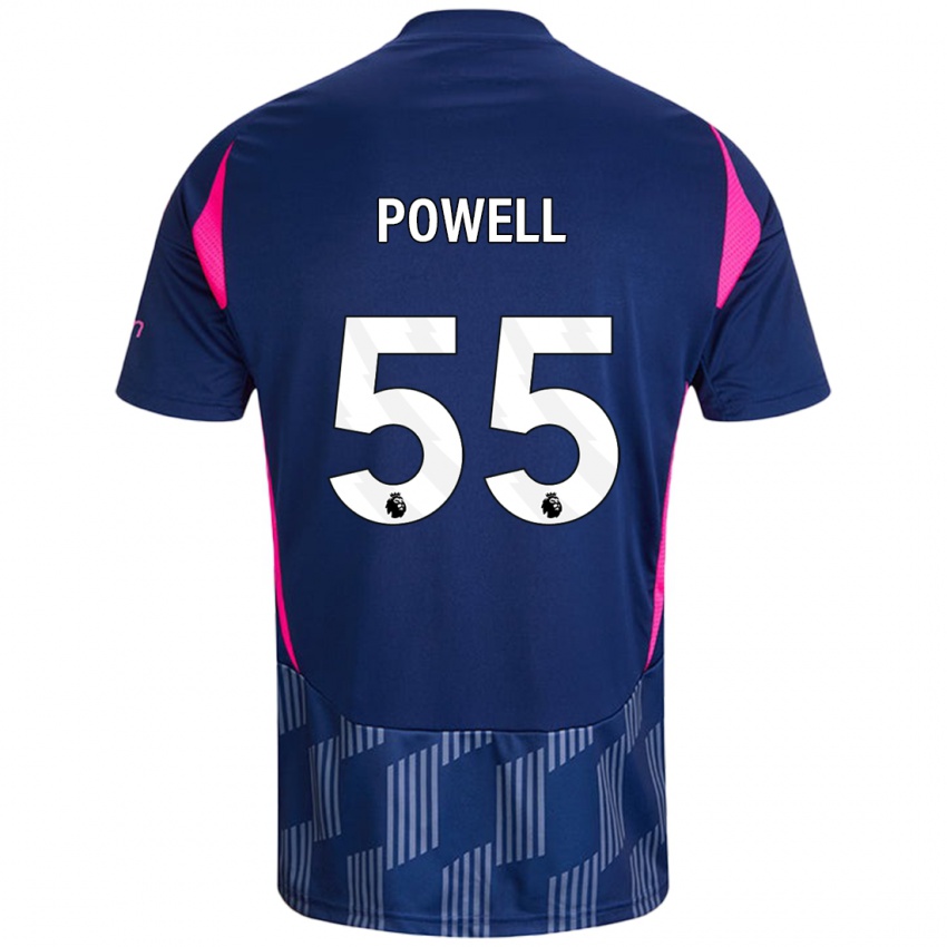 Gyermek Josh Powell #55 Királykék Rózsaszín Idegenbeli Jersey 2024/25 Mez Póló Ing