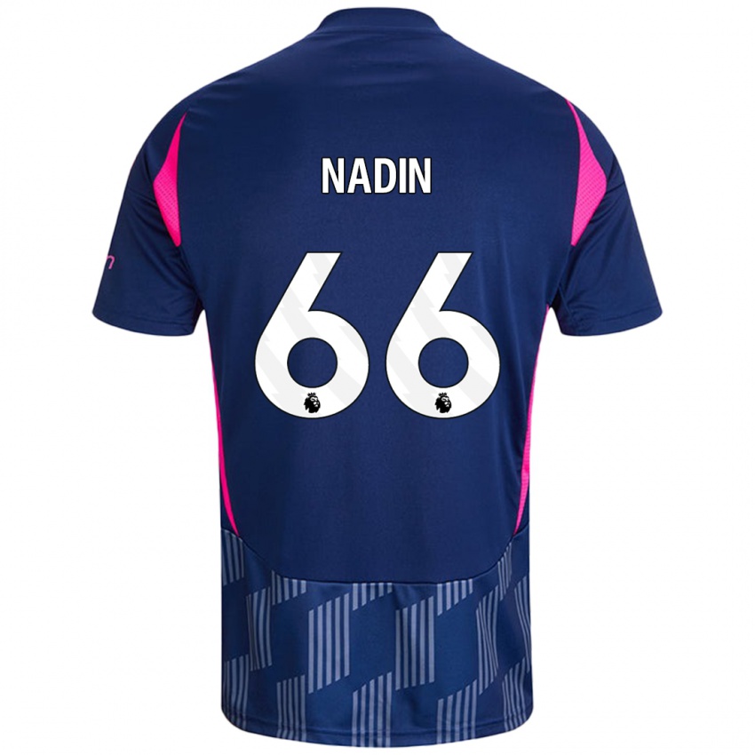 Gyermek Jack Nadin #66 Királykék Rózsaszín Idegenbeli Jersey 2024/25 Mez Póló Ing