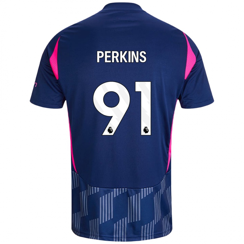 Gyermek Jack Perkins #91 Királykék Rózsaszín Idegenbeli Jersey 2024/25 Mez Póló Ing