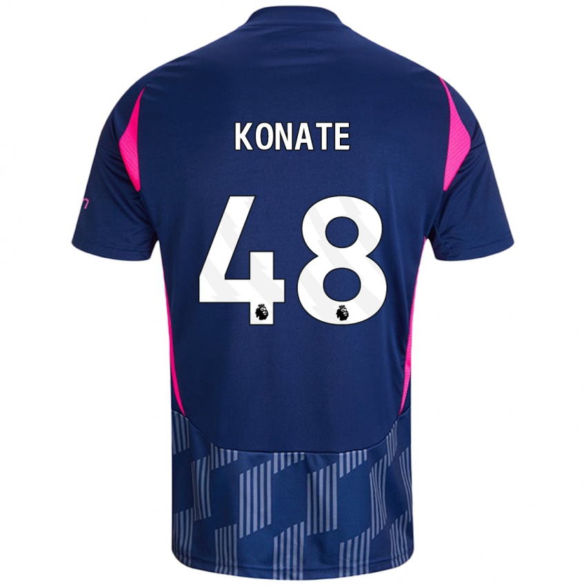 Gyermek Ateef Konaté #48 Királykék Rózsaszín Idegenbeli Jersey 2024/25 Mez Póló Ing