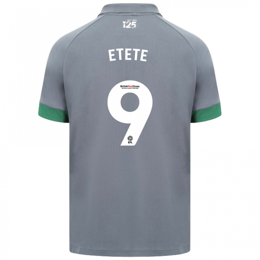 Gyermek Kion Etete #9 Sötétszürke Idegenbeli Jersey 2024/25 Mez Póló Ing