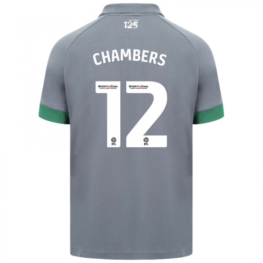 Gyermek Calum Chambers #12 Sötétszürke Idegenbeli Jersey 2024/25 Mez Póló Ing