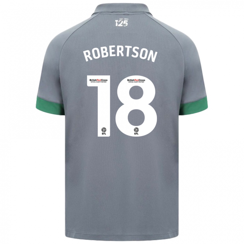 Gyermek Alex Robertson #18 Sötétszürke Idegenbeli Jersey 2024/25 Mez Póló Ing