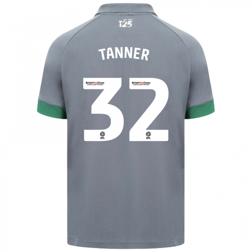 Gyermek Ollie Tanner #32 Sötétszürke Idegenbeli Jersey 2024/25 Mez Póló Ing