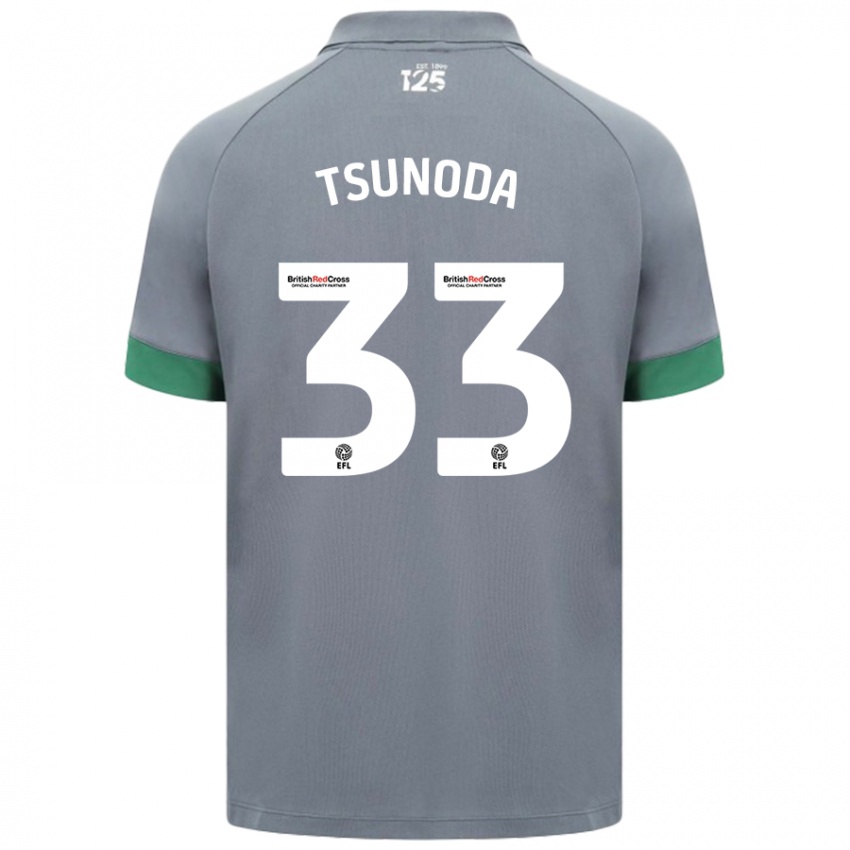 Gyermek Ryotaro Tsunoda #33 Sötétszürke Idegenbeli Jersey 2024/25 Mez Póló Ing