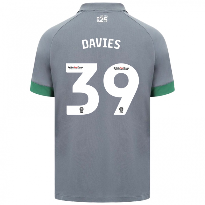 Gyermek Isaak Davies #39 Sötétszürke Idegenbeli Jersey 2024/25 Mez Póló Ing