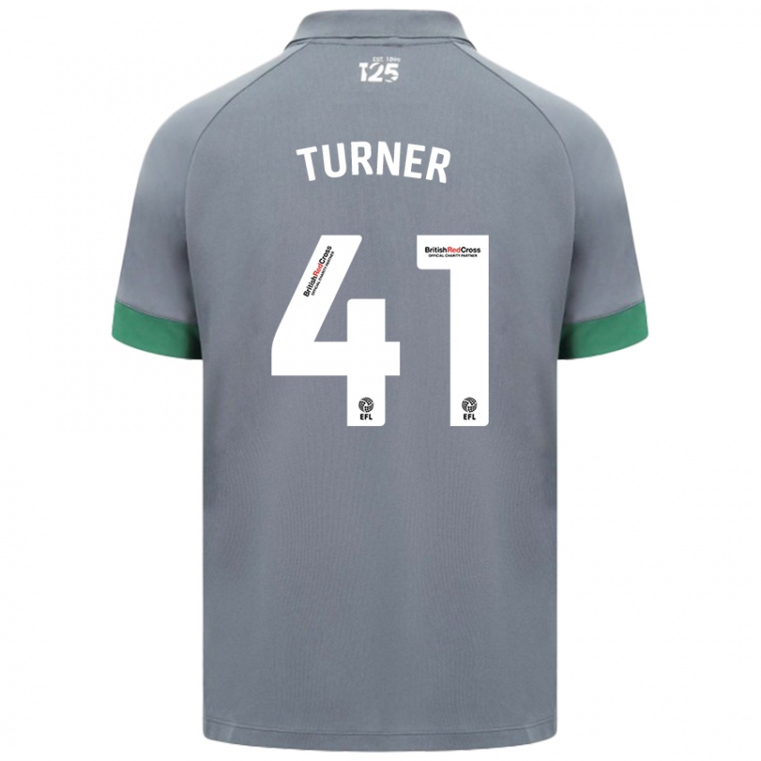 Gyermek Matthew Turner #41 Sötétszürke Idegenbeli Jersey 2024/25 Mez Póló Ing