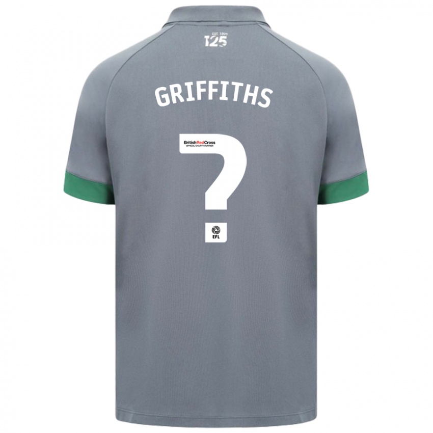 Gyermek Ewan Griffiths #0 Sötétszürke Idegenbeli Jersey 2024/25 Mez Póló Ing