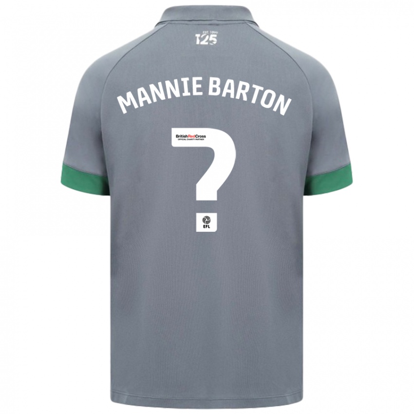 Gyermek Mannie Barton #0 Sötétszürke Idegenbeli Jersey 2024/25 Mez Póló Ing