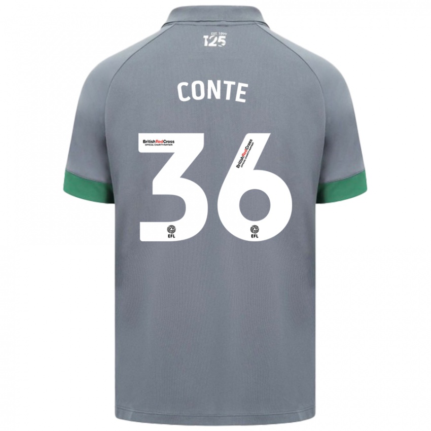 Gyermek Raheem Conte #36 Sötétszürke Idegenbeli Jersey 2024/25 Mez Póló Ing