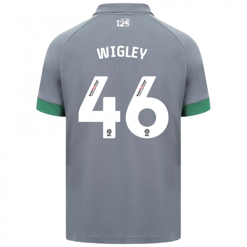 Gyermek Morgan Wigley #46 Sötétszürke Idegenbeli Jersey 2024/25 Mez Póló Ing