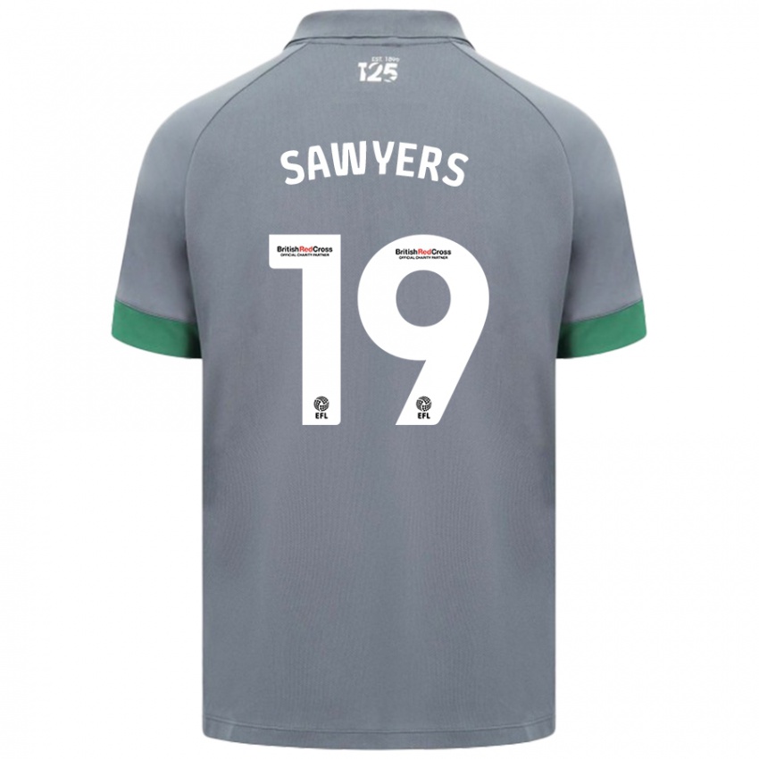 Gyermek Romaine Sawyers #19 Sötétszürke Idegenbeli Jersey 2024/25 Mez Póló Ing