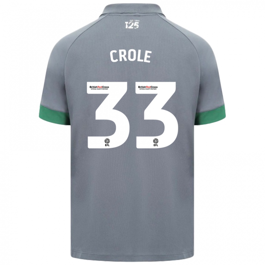 Gyermek James Crole #33 Sötétszürke Idegenbeli Jersey 2024/25 Mez Póló Ing