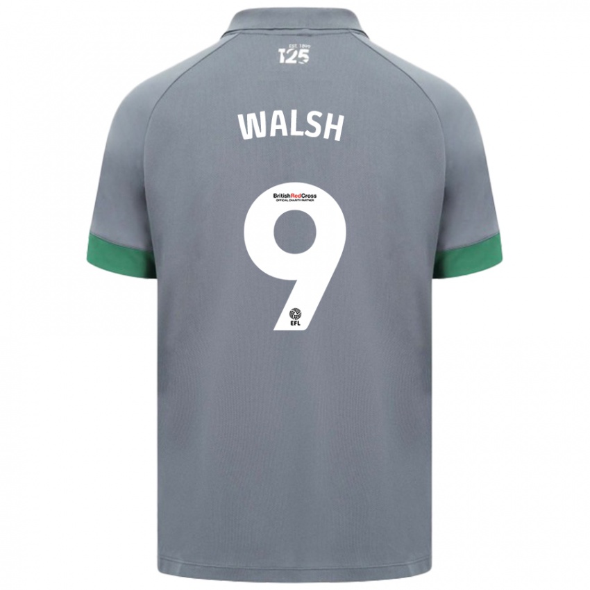 Gyermek Catherine Walsh #9 Sötétszürke Idegenbeli Jersey 2024/25 Mez Póló Ing