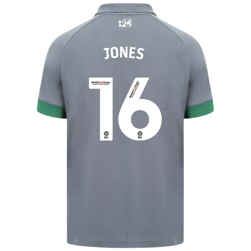 Gyermek Ellie Jones #16 Sötétszürke Idegenbeli Jersey 2024/25 Mez Póló Ing