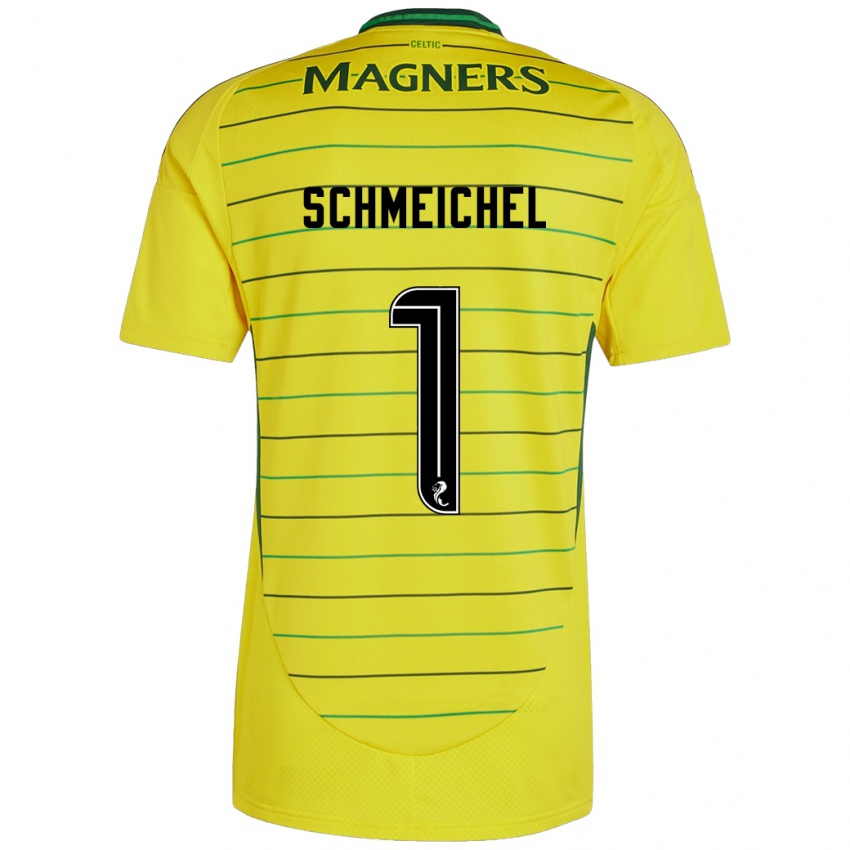 Gyermek Kasper Schmeichel #1 Sárga Idegenbeli Jersey 2024/25 Mez Póló Ing