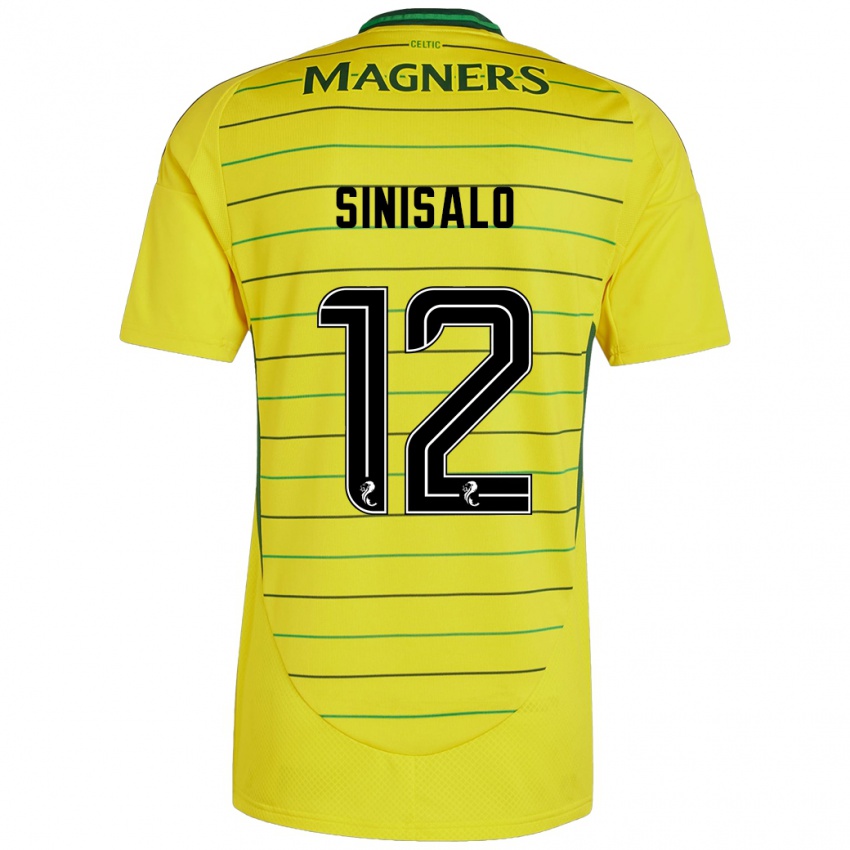 Gyermek Viljami Sinisalo #12 Sárga Idegenbeli Jersey 2024/25 Mez Póló Ing