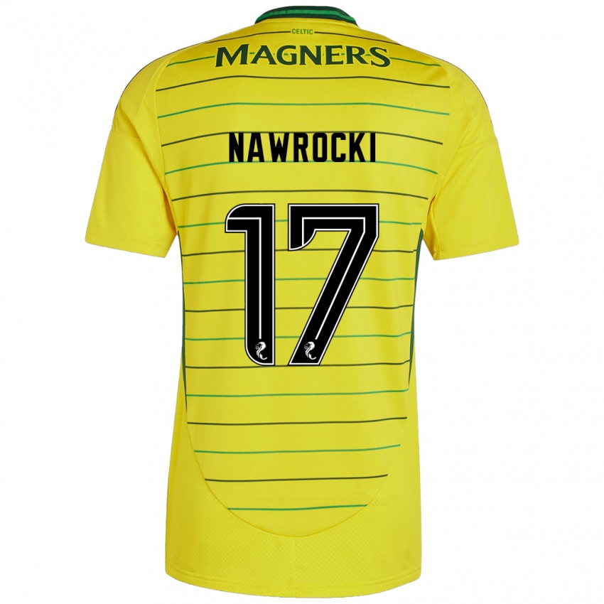 Gyermek Maik Nawrocki #17 Sárga Idegenbeli Jersey 2024/25 Mez Póló Ing