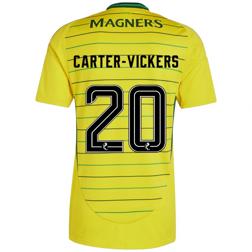 Gyermek Cameron Carter-Vickers #20 Sárga Idegenbeli Jersey 2024/25 Mez Póló Ing