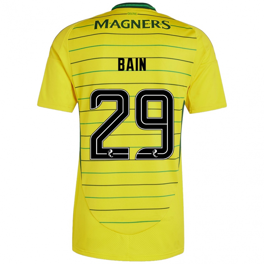 Gyermek Scott Bain #29 Sárga Idegenbeli Jersey 2024/25 Mez Póló Ing