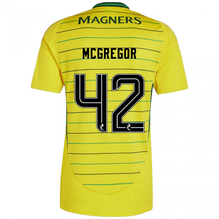 Gyermek Callum Mcgregor #42 Sárga Idegenbeli Jersey 2024/25 Mez Póló Ing