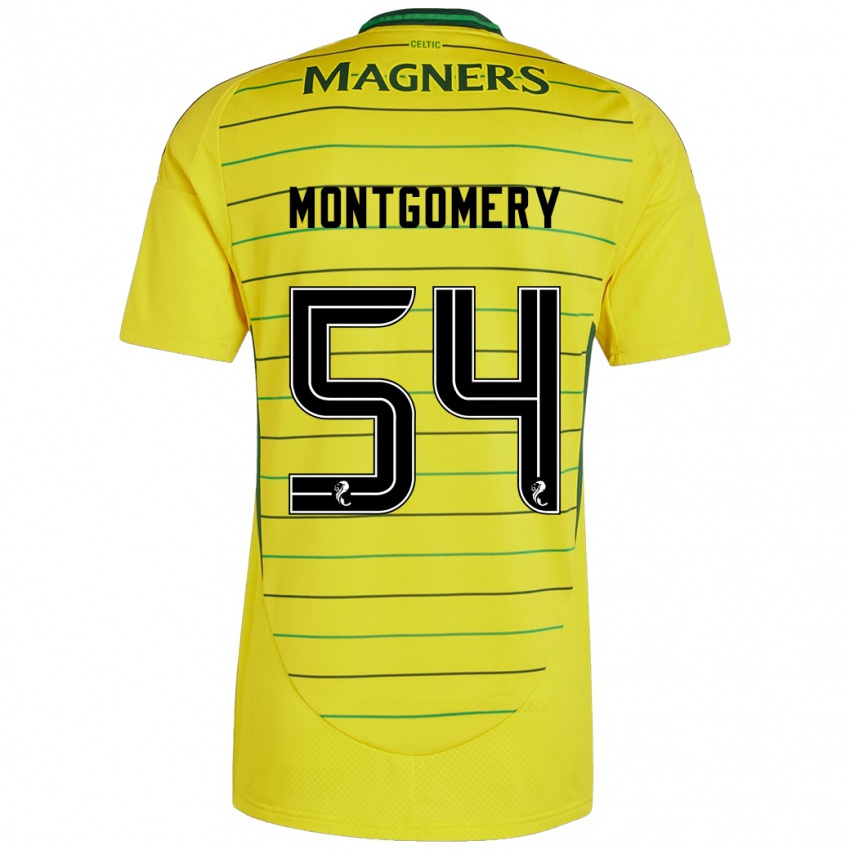 Gyermek Adam Montgomery #54 Sárga Idegenbeli Jersey 2024/25 Mez Póló Ing