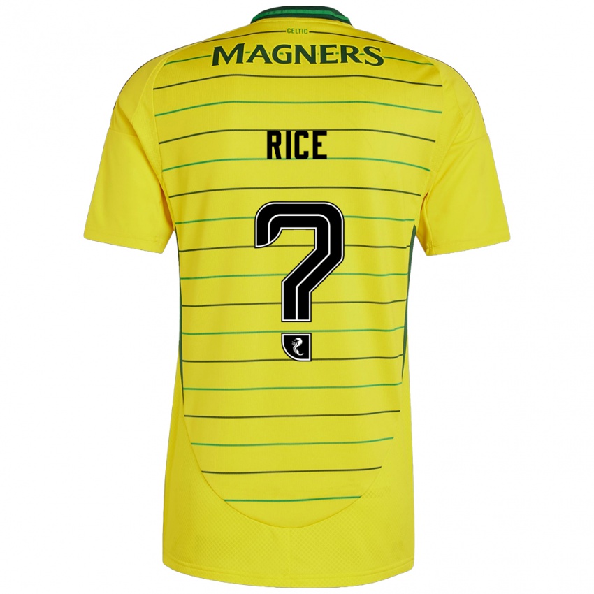 Gyermek Aidan Rice #0 Sárga Idegenbeli Jersey 2024/25 Mez Póló Ing