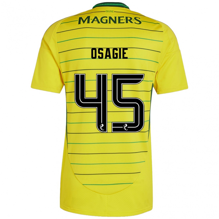 Gyermek Justin Osagie #45 Sárga Idegenbeli Jersey 2024/25 Mez Póló Ing