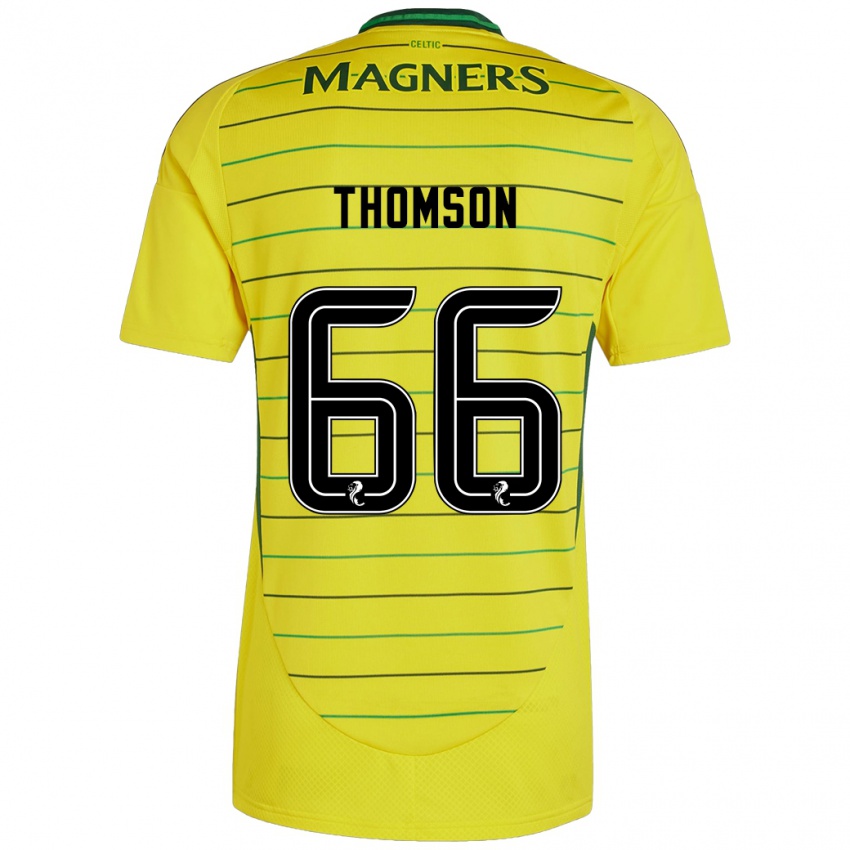 Gyermek Corey Thomson #66 Sárga Idegenbeli Jersey 2024/25 Mez Póló Ing