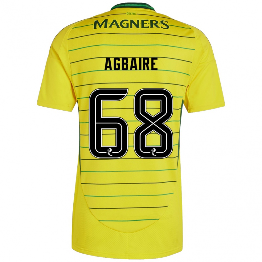 Gyermek Lenny Agbaire #68 Sárga Idegenbeli Jersey 2024/25 Mez Póló Ing