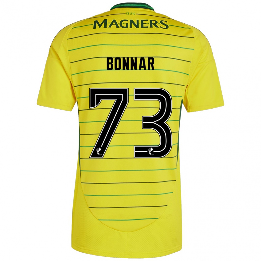 Gyermek Jude Bonnar #73 Sárga Idegenbeli Jersey 2024/25 Mez Póló Ing