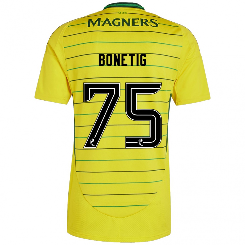 Gyermek Liam Bonetig #75 Sárga Idegenbeli Jersey 2024/25 Mez Póló Ing