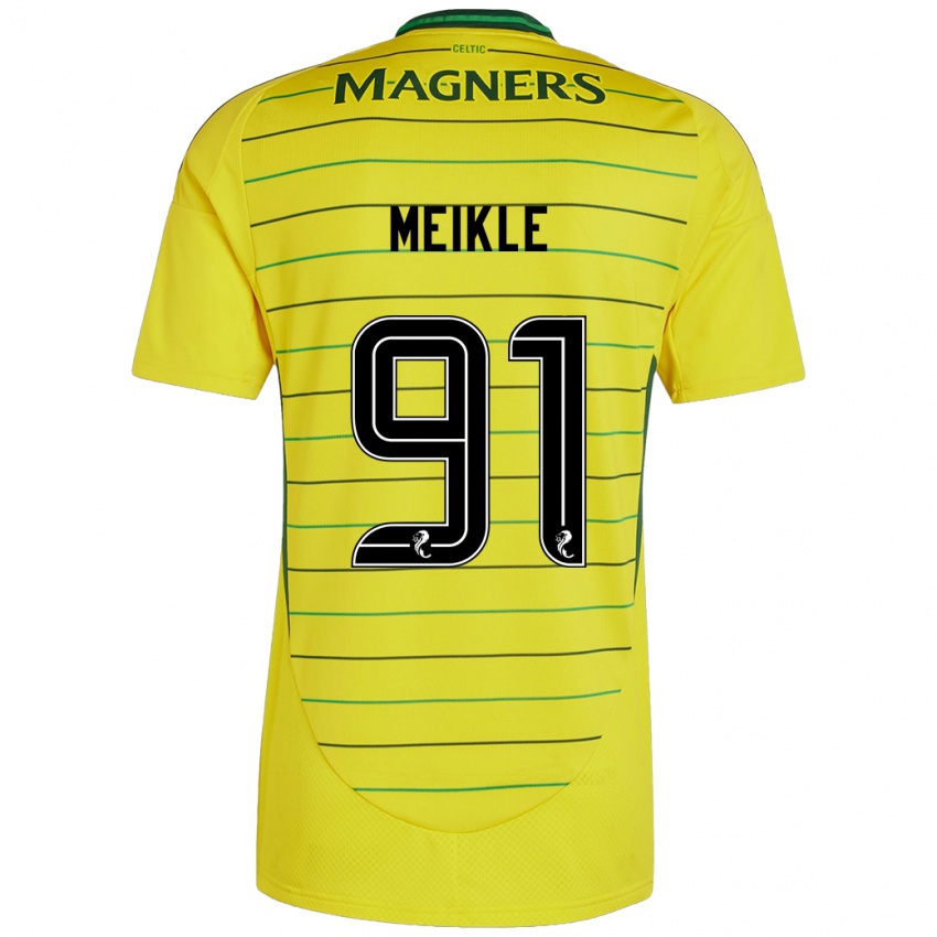 Gyermek Jamie Meikle #91 Sárga Idegenbeli Jersey 2024/25 Mez Póló Ing