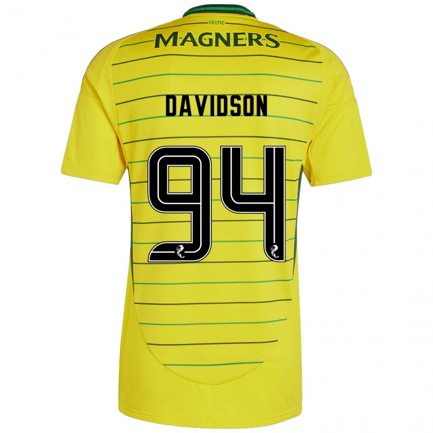 Gyermek Bruno Davidson #94 Sárga Idegenbeli Jersey 2024/25 Mez Póló Ing