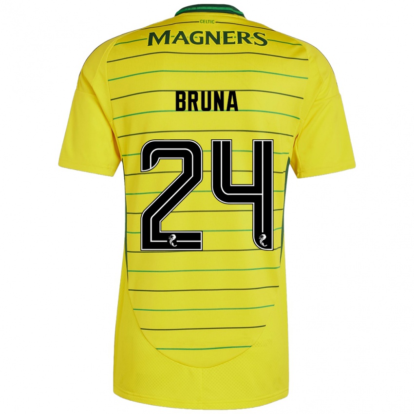 Gyermek Bruna Lourenço #24 Sárga Idegenbeli Jersey 2024/25 Mez Póló Ing