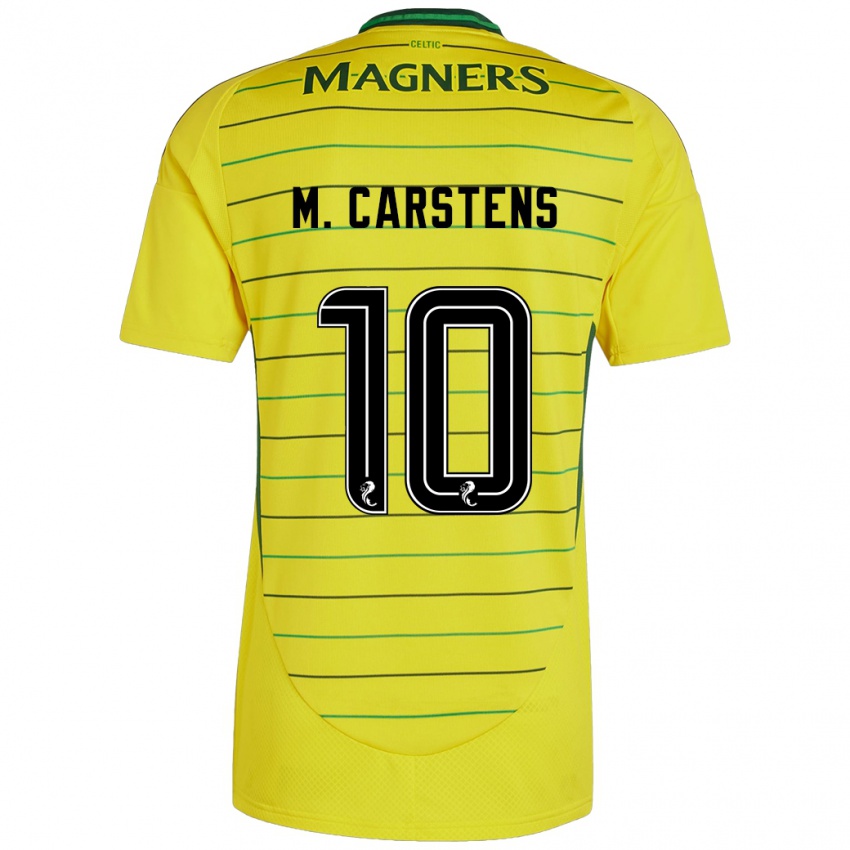 Gyermek Mathilde Carstens #10 Sárga Idegenbeli Jersey 2024/25 Mez Póló Ing