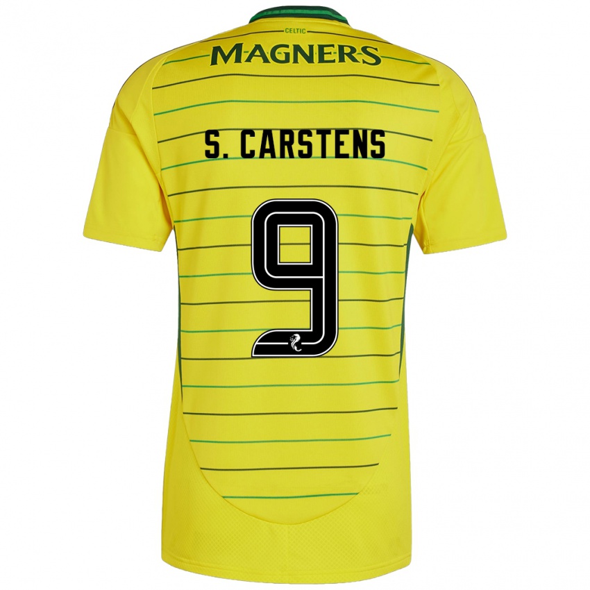 Gyermek Signe Carstens #9 Sárga Idegenbeli Jersey 2024/25 Mez Póló Ing