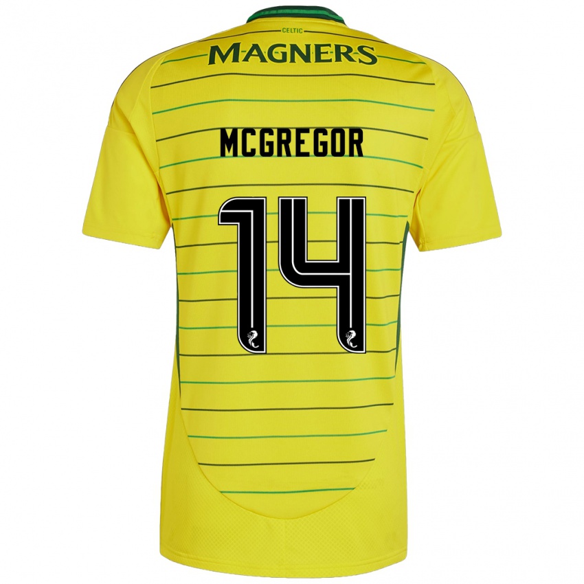 Gyermek Shannon Mcgregor #14 Sárga Idegenbeli Jersey 2024/25 Mez Póló Ing