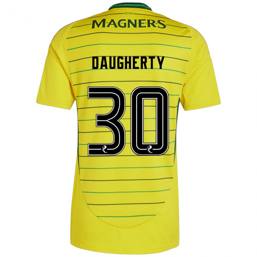 Gyermek Kelsey Daugherty #30 Sárga Idegenbeli Jersey 2024/25 Mez Póló Ing