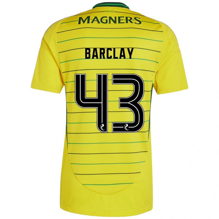 Gyermek Lucy Barclay #43 Sárga Idegenbeli Jersey 2024/25 Mez Póló Ing