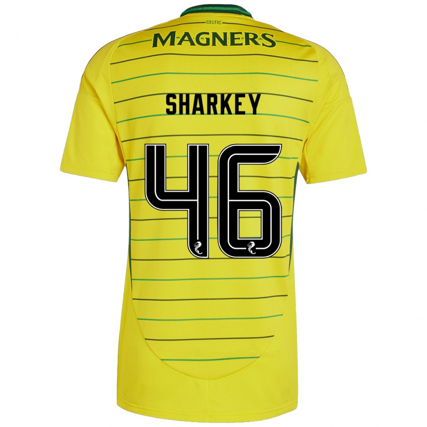 Gyermek Amy Sharkey #46 Sárga Idegenbeli Jersey 2024/25 Mez Póló Ing