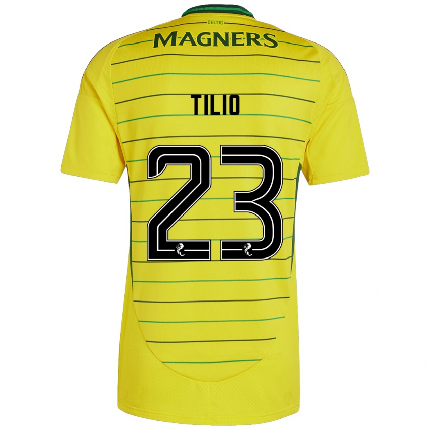 Gyermek Marco Tilio #23 Sárga Idegenbeli Jersey 2024/25 Mez Póló Ing