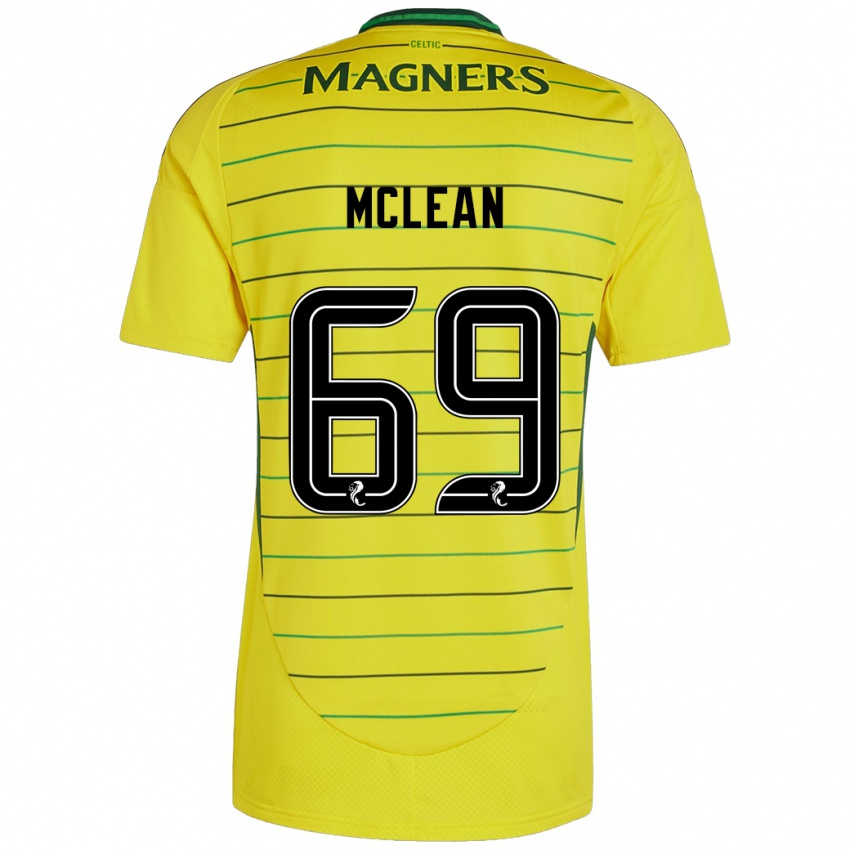 Gyermek Kai Mclean #69 Sárga Idegenbeli Jersey 2024/25 Mez Póló Ing