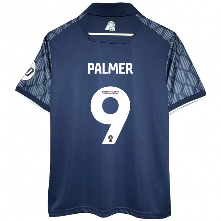 Gyermek Ollie Palmer #9 Fekete Idegenbeli Jersey 2024/25 Mez Póló Ing