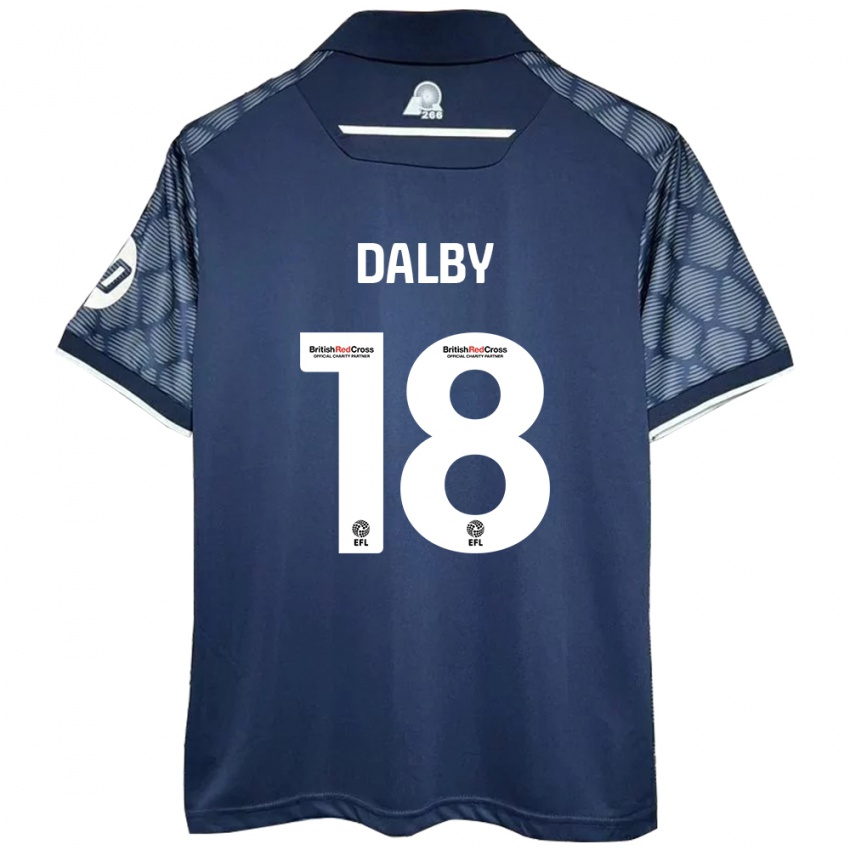 Gyermek Sam Dalby #18 Fekete Idegenbeli Jersey 2024/25 Mez Póló Ing