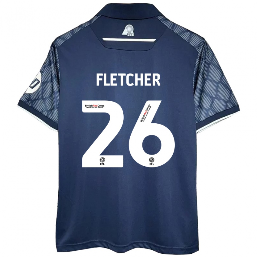 Gyermek Steven Fletcher #26 Fekete Idegenbeli Jersey 2024/25 Mez Póló Ing